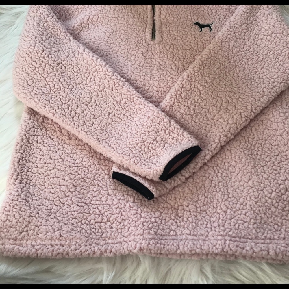 PINK by VS quarter zip sherpa jacket w/ pockets - Picture 7 of 8